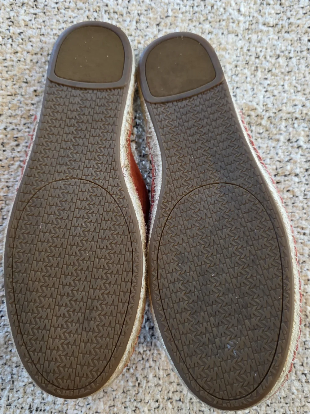 Michael Kors Coral Suede Leather Espadrille Mule Slides Slip On Shoes